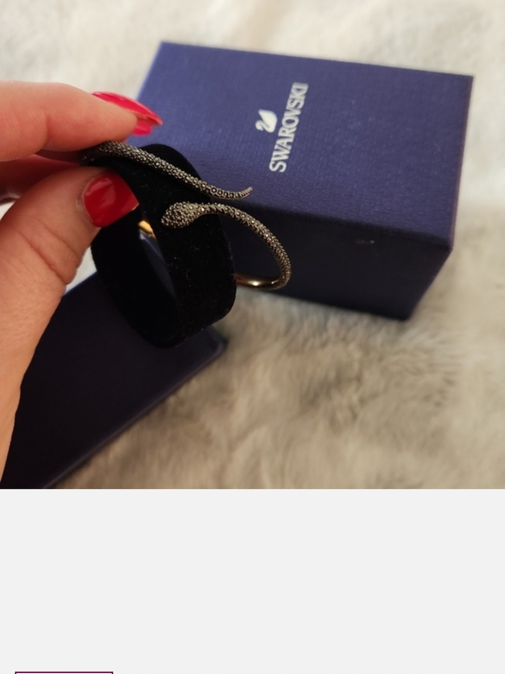 Swarovski Black Crystal Snake Cuff Bracelet